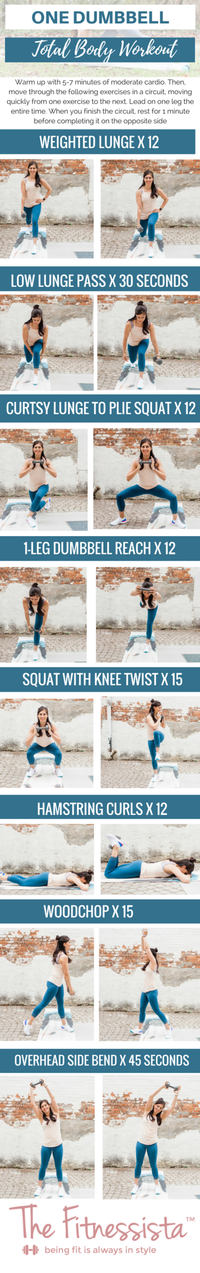 Total body workout with 1 dumbbell The Fitnessista