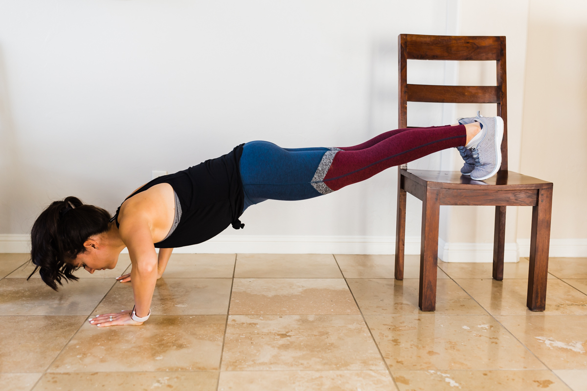 Dumbbell exercises on online chair