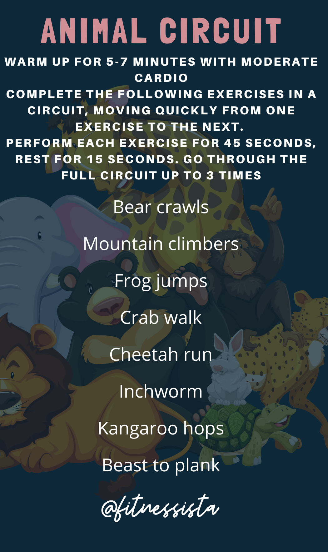 Exercise circuit for online kids