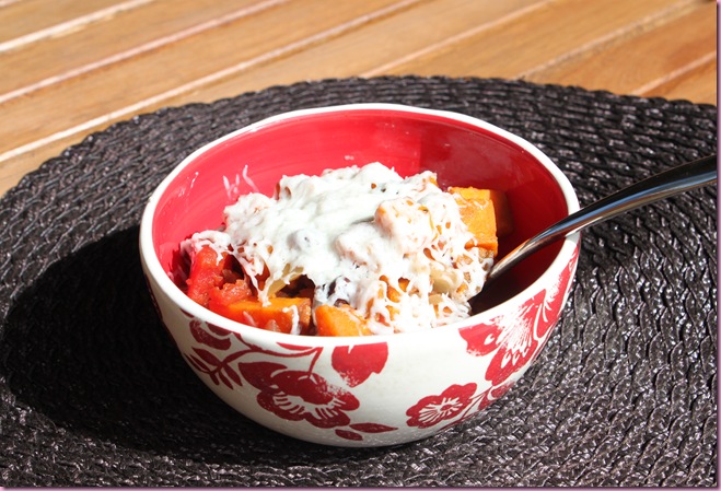 sweet potato black bean chili with goat cheese 