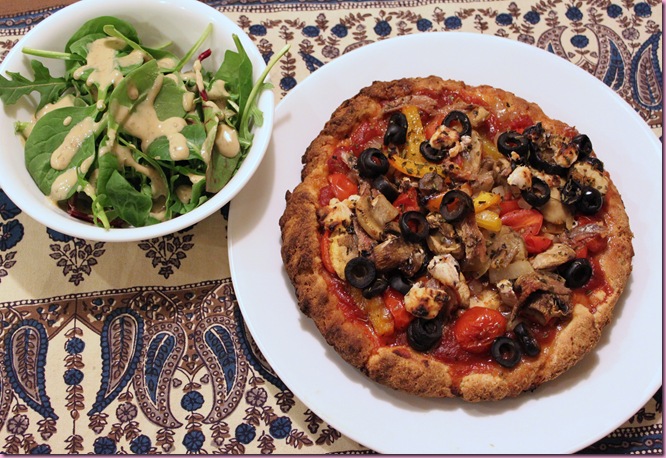 pizza and salad