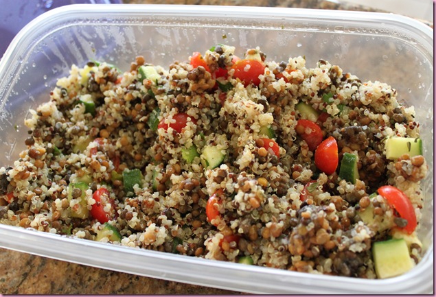 greek lentils and quinoa