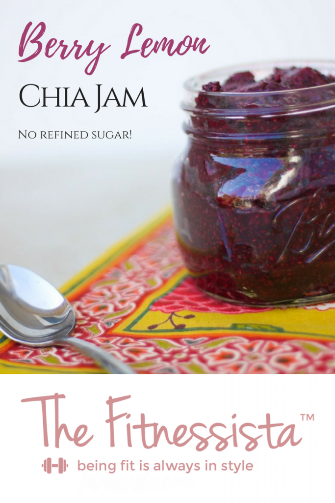 This chia seed jam is made with berries and lemons for a bright and zesty flavor. It's sweetened with healthy dates, so there's no refined sugar! fitnessista.com