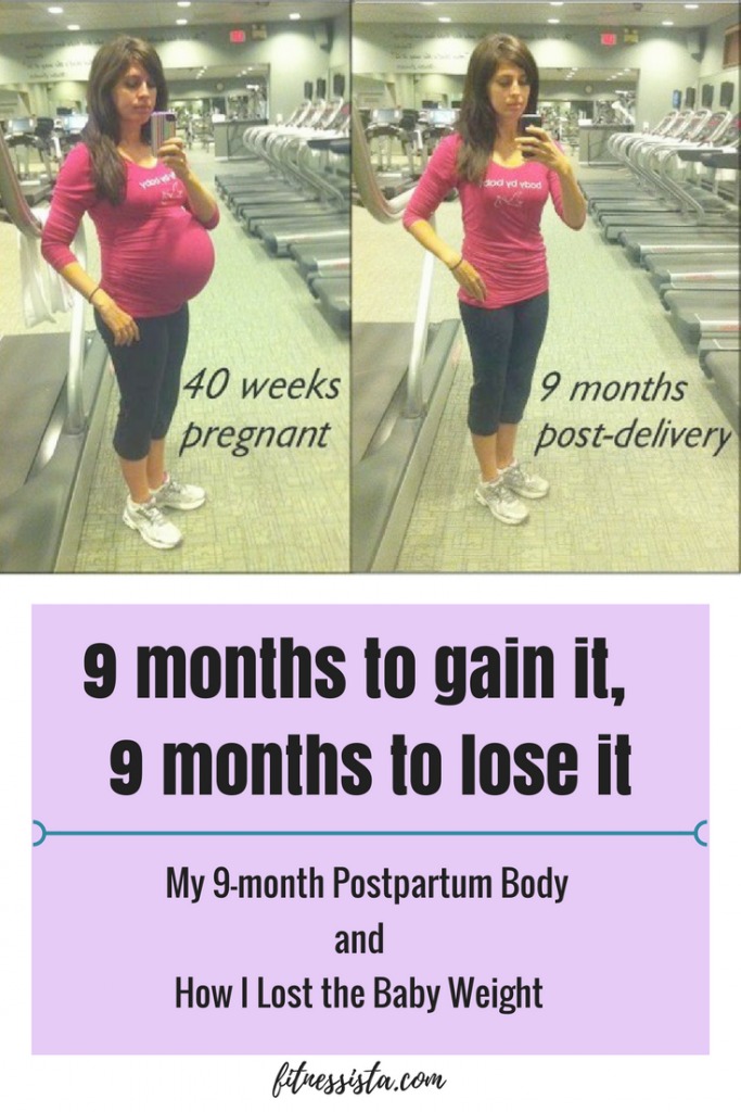 9 Monate schwanger und 9 Monate nach der Geburt