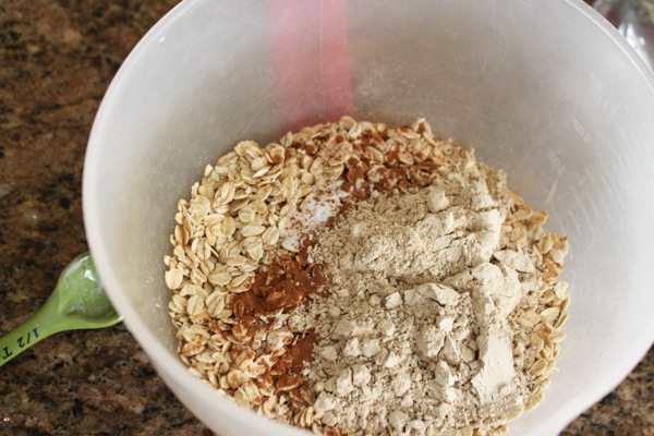 Healthy baked breakfast cookie dry ingredients