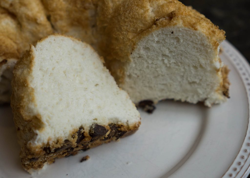 slice of gluten-free angel food cake