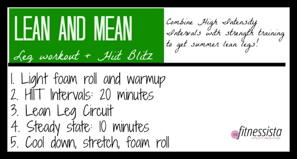 Lean mean leg workout + HIIT Blitz - The Fitnessista