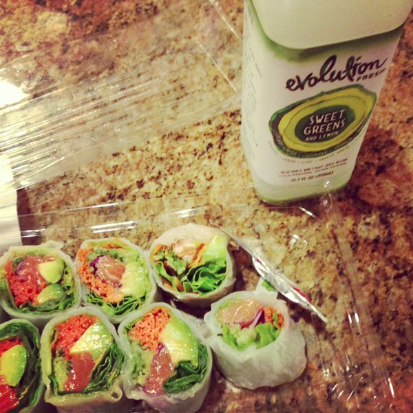Sushi and juice