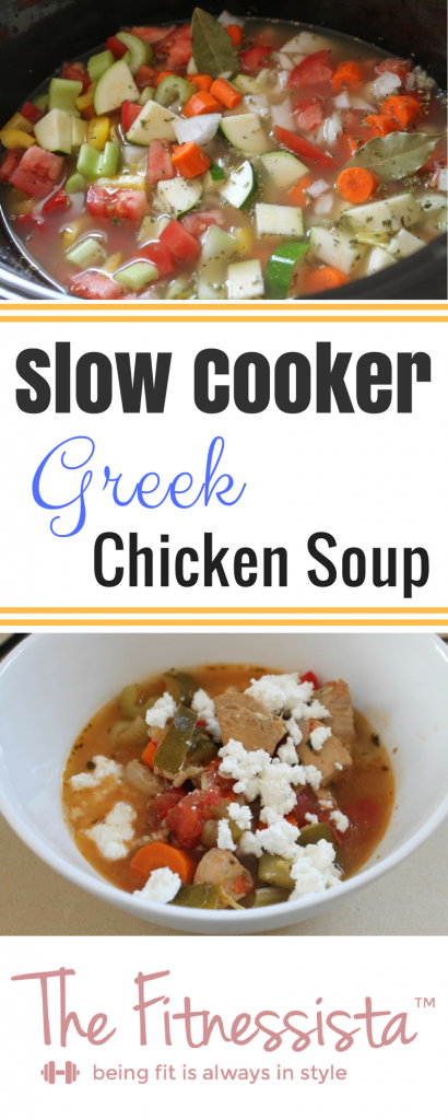 Oregano and lemon flavor this slow cooker Greek chicken soup for a cozy, healthy, delicious meal that's ready and waiting at the end of a long day. fitnessista.com