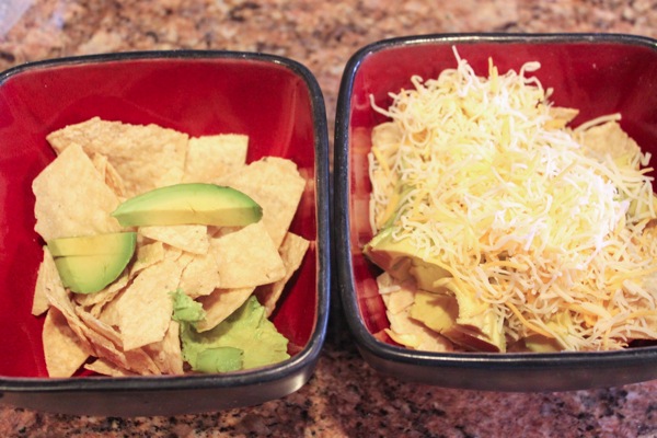 tortilla chips in bowls