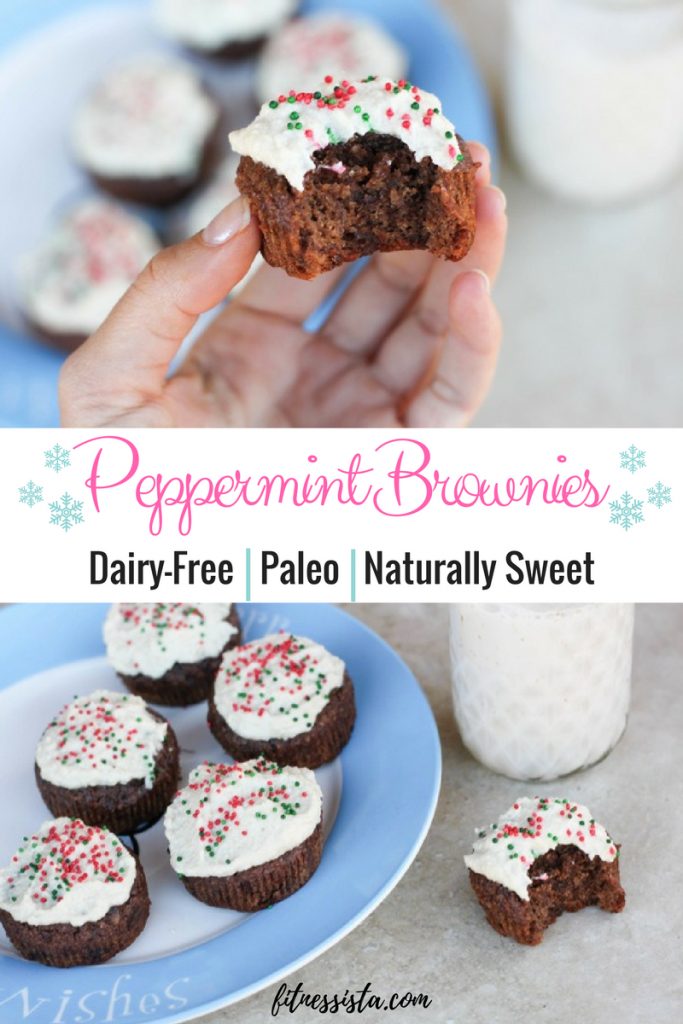 Paleo peppermint brownies--dairy-free, gluten-free and no added sugar!