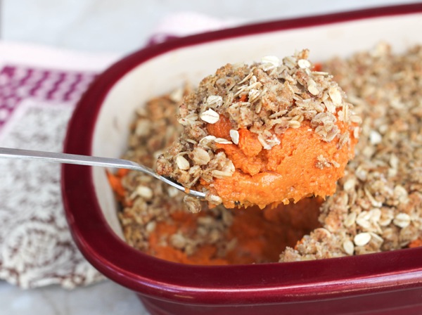 sweet potato casserole close up