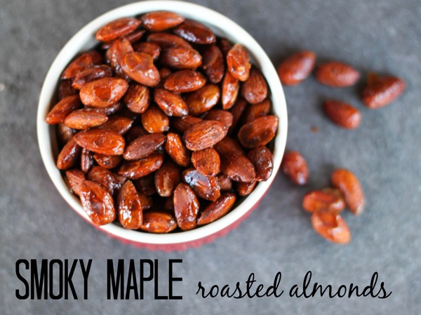 Smoky maple roasted almonds