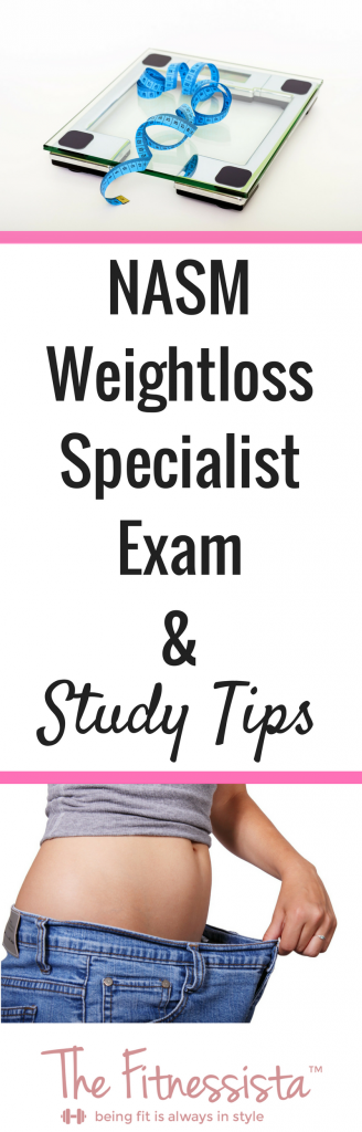 NASM Weightloss Specialist study tips! This study guide will help you prepare for your NASM Weightloss Specialist Exam. fitnessista.com | #studyguide #studytips #NASM #NASMWeightlossSpecalistExam