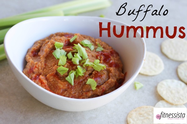 Add some spice to your hummus and enjoy this healthy Super Bowl apepetizer during the big game! fitnessista.com | #superbowlrecipe #superbowlappetizer #healthysuperbowlappetizer #hummusrecipe