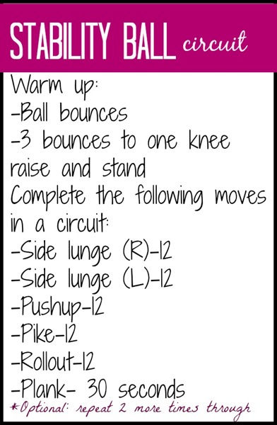 Stability ball circuit