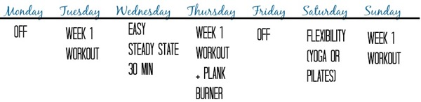 Week 1 schedule