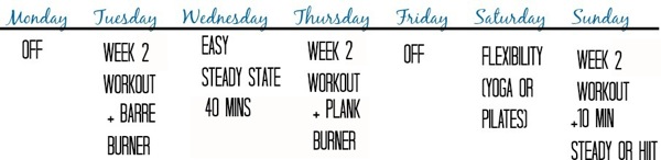 Week 2 schedule