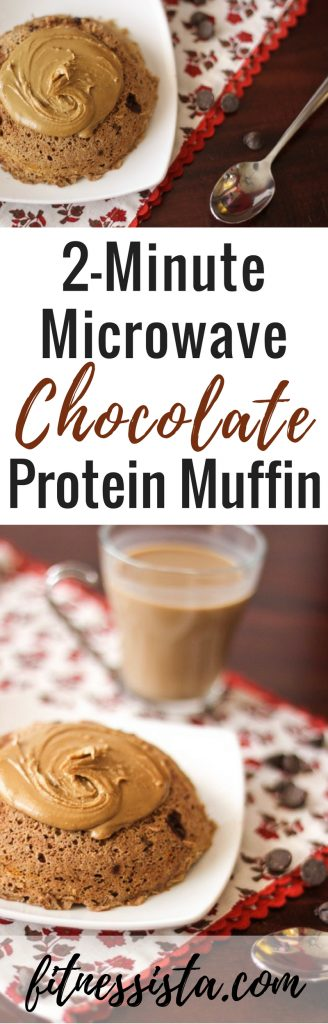 2-minute microwave chocolate protein muffin