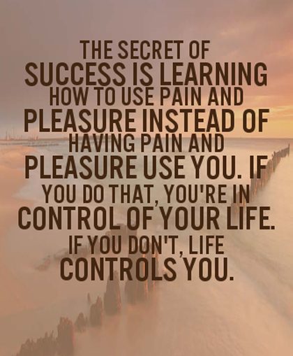 Pain instead of pleasure tony robbins picture quote