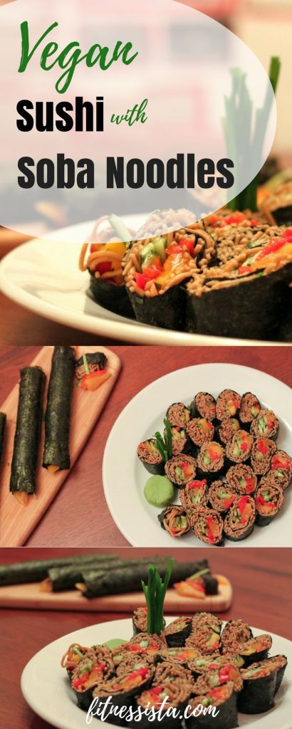 Vegan sushi with Soba Noodles