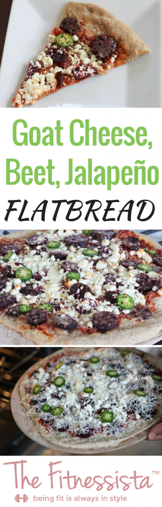 This goat cheese flatbread recipe is my version of our beloved Bo-Beau Kitchen flatbread: goat cheese, beet and jalapeño. Unexpected and so good! fitnessista.com