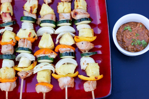 Pineapple chicken skewers