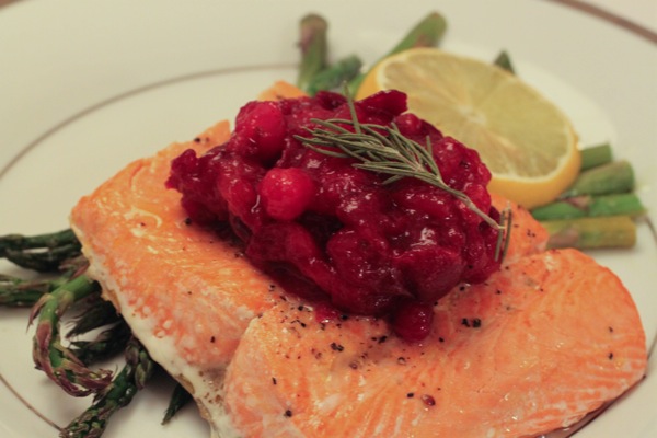 Rosemary salmon with cranberry bourbon sauce  1 of 1 2