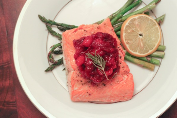 Rosemary salmon with cranberry bourbon sauce  1 of 1