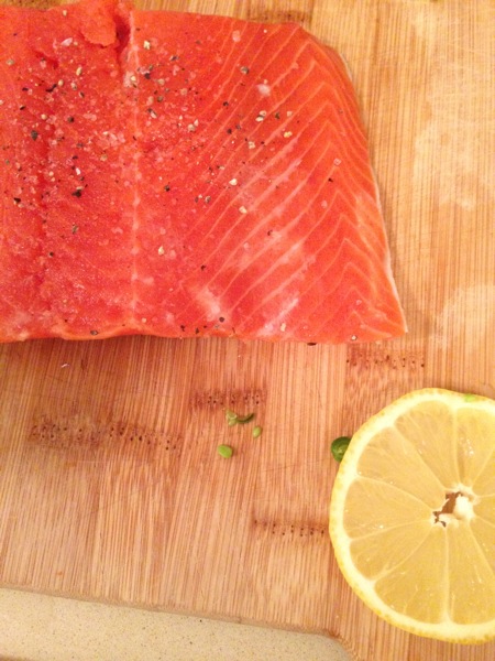 Wild raw salmon