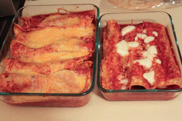 Enchiladas with homemade sauce