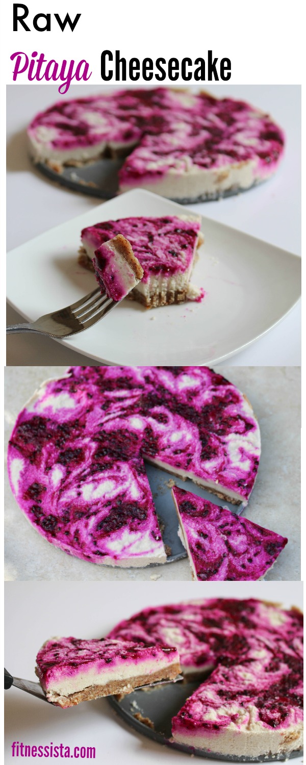 Homemade raw pitaya cheesecake