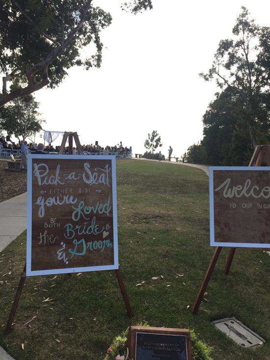 Signs at wedding