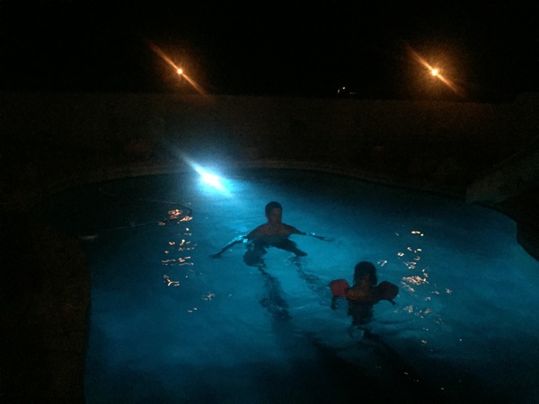 Swimming at dads