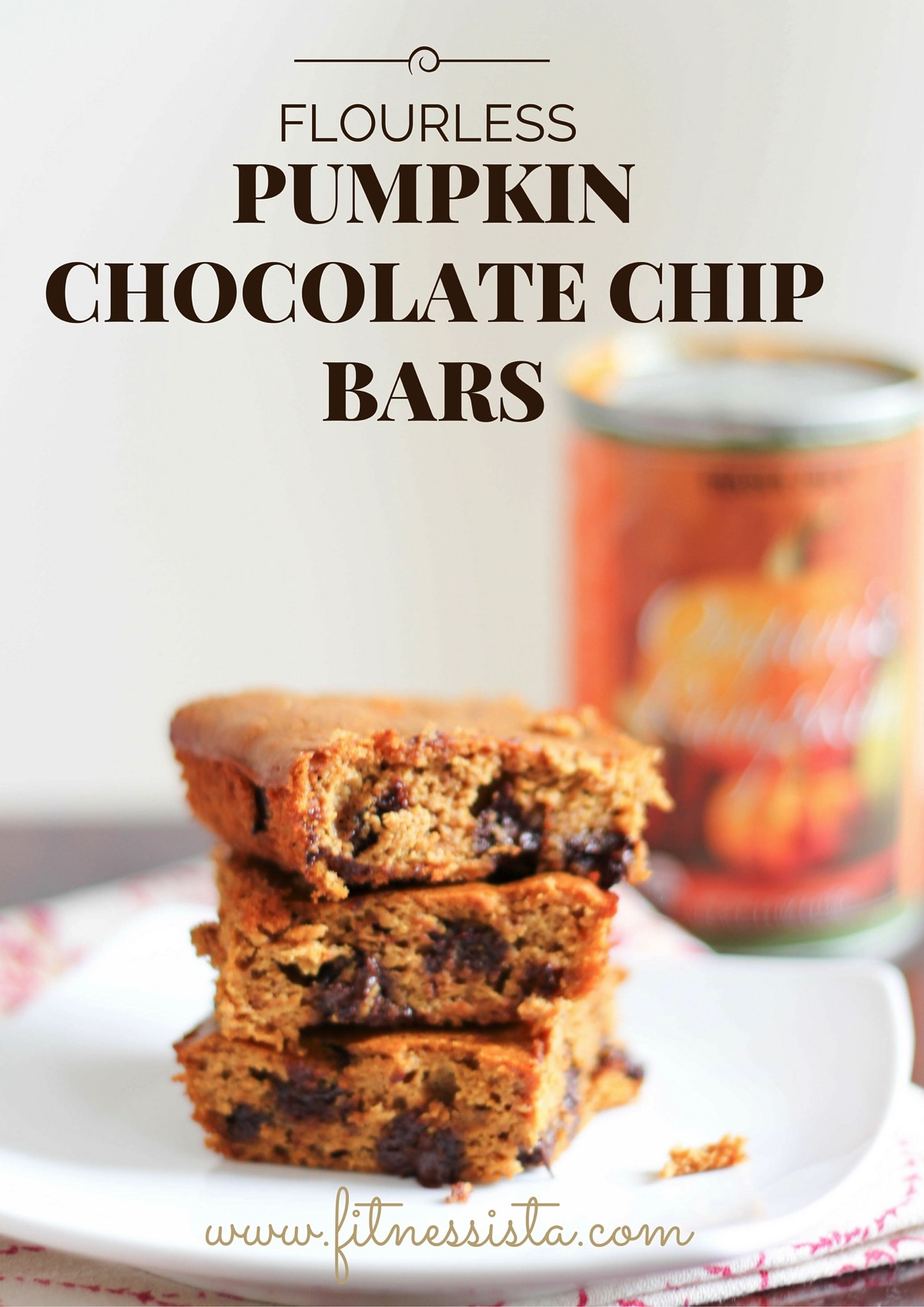 , Flourless Pumpkin Chocolate Chip Bars