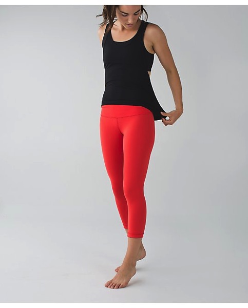 Lululemon Wunder Under Crop III Yoga Pants Reversible Flashlight