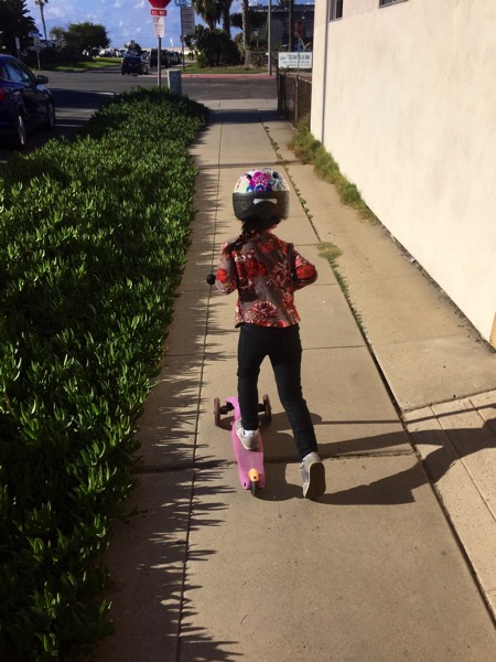 Liv on her scooter