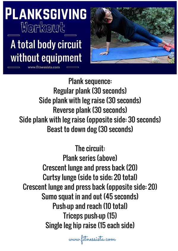 Planksgiving Workout A No Equipment Total Body Circuit Workout