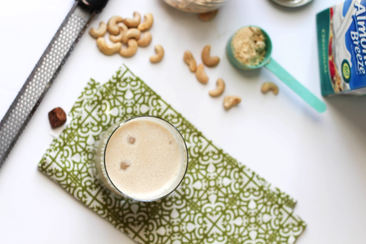 Eggless eggnog protein shake