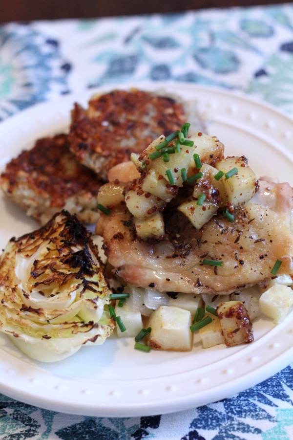 Chicken and latkes