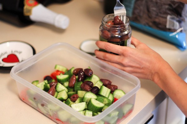 Prepping Chopped salad