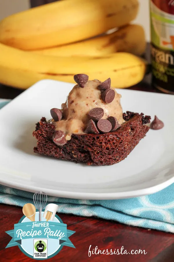 Brownie with banana soft serve a delicious and super healthy dessert