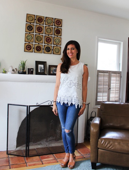 Skies Are Blue Serra Lace Detail Top