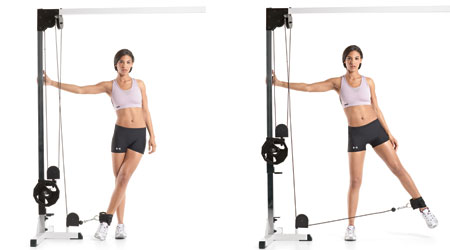 Pulley machine leg cheap exercises