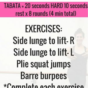 Tabata Style Barre workout with video