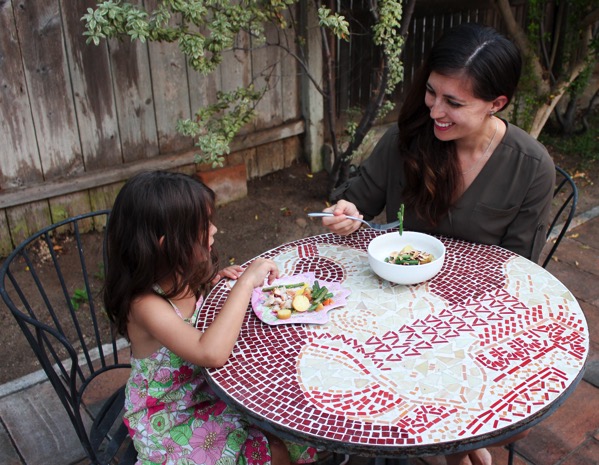 Eating blue apron with liv