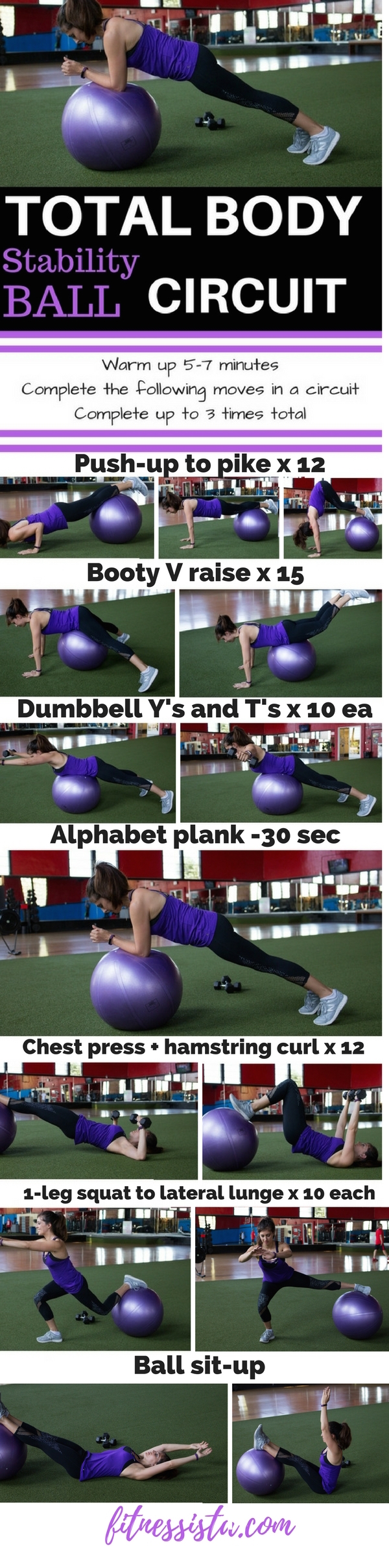 Stability ball total body circuit workout