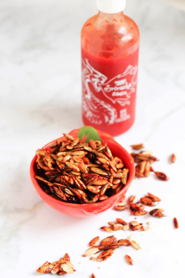 Honey sriracha pumpkin seeds