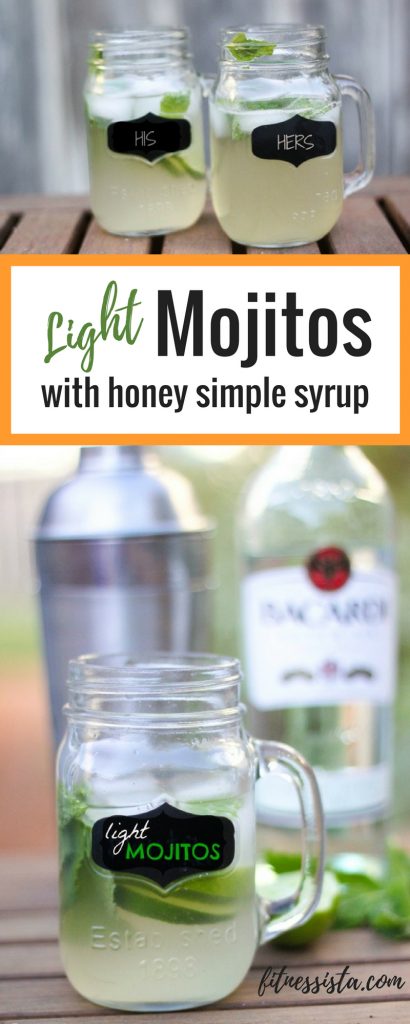 Light Mojitos with Honey Simple Syrup