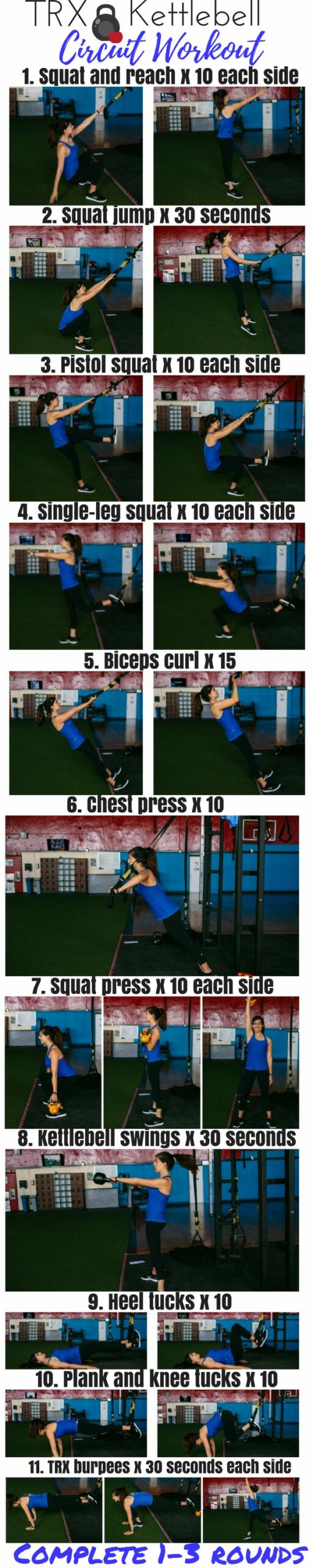 Circuit training with Trx kettlebells